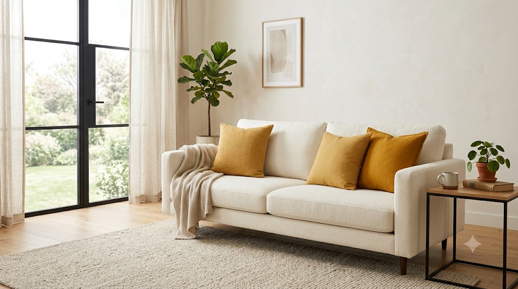 Earthy Ochre Throw Cushions Velvet